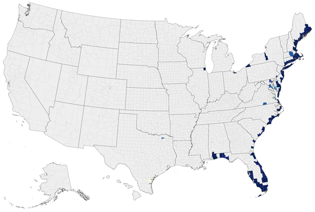 Roseate Tern county map