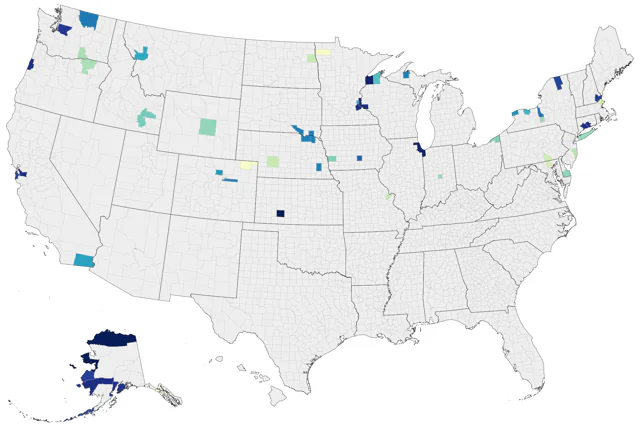 Ross's Gull county map