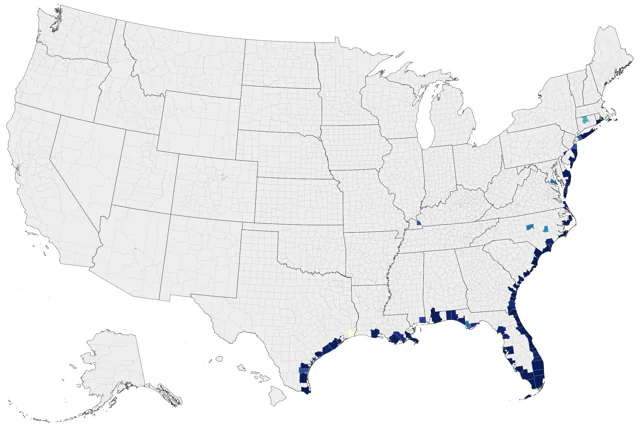 Sargasso Shearwater county map