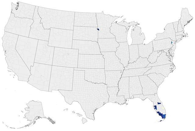 Scarlet Ibis county map