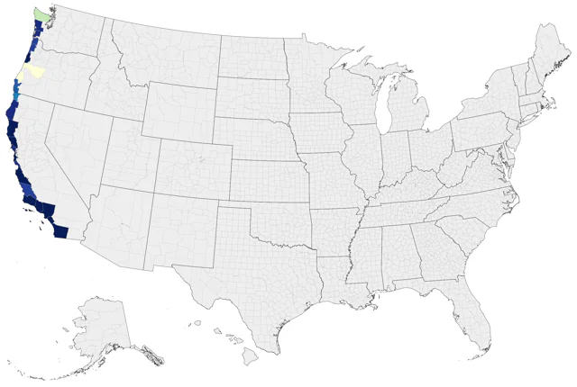 Scripps's Murrelet county map