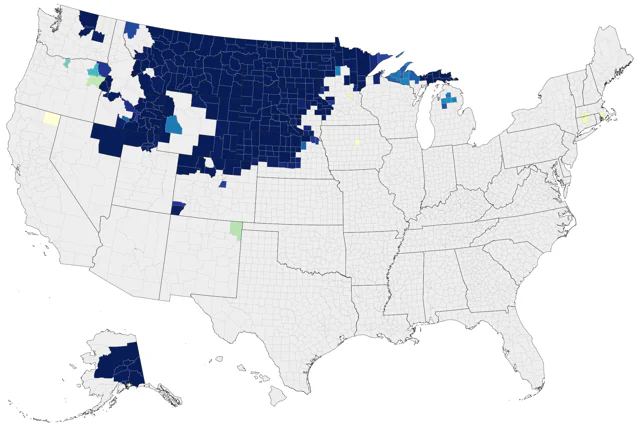 Sharp-tailed Grouse county map