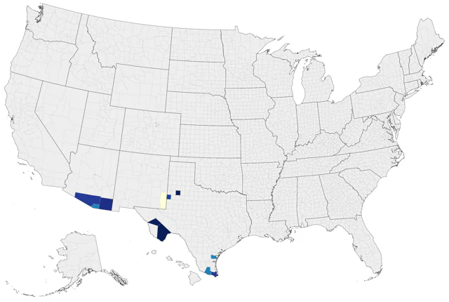 Slate-throated Redstart county map