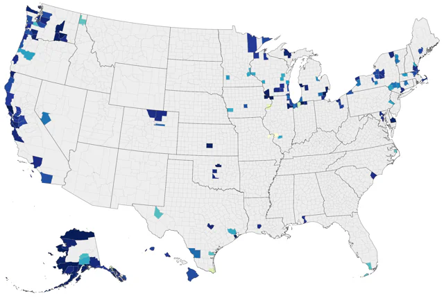 Slaty-backed Gull county map