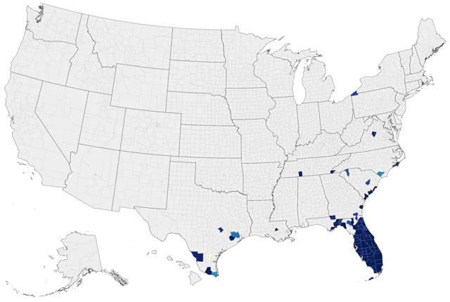 Snail Kite county map
