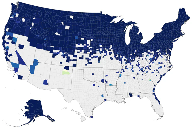 Snow Bunting county map