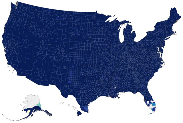 Song Sparrow county map