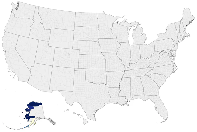 Spectacled Eider county map