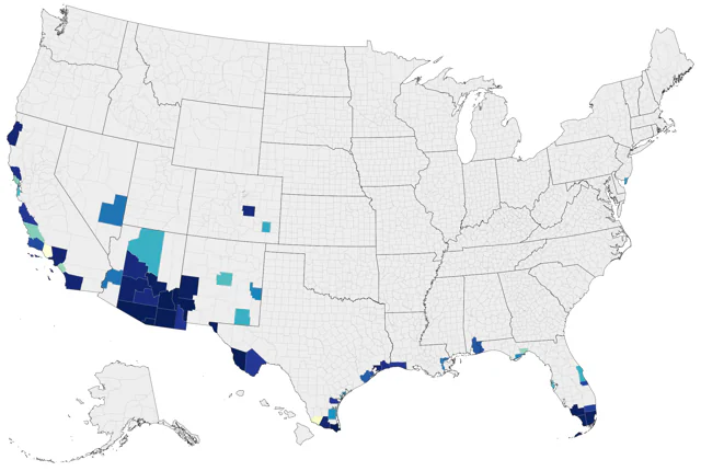 Sulphur-bellied Flycatcher county map