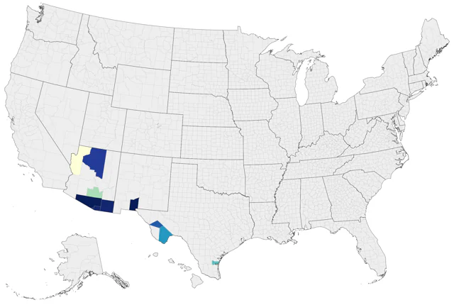 Tufted Flycatcher county map