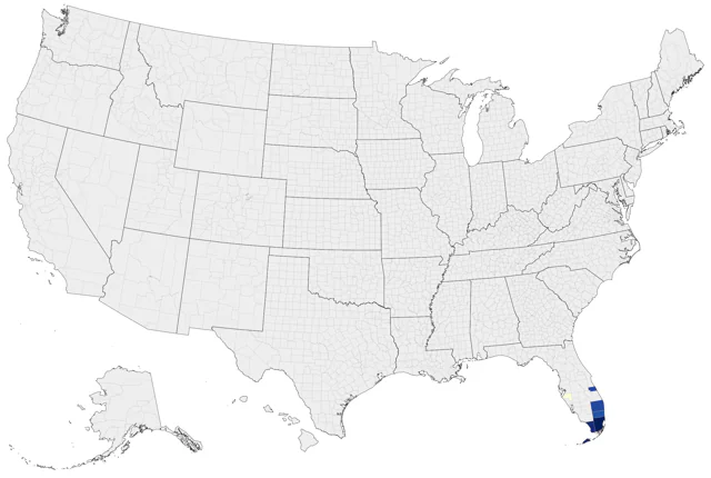 Western Spindalis county map