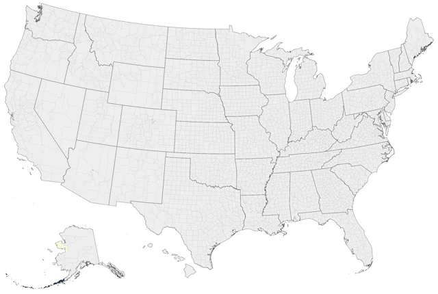 Whiskered Auklet county map