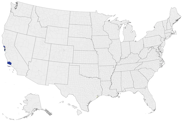 White-chinned Petrel county map