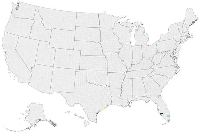 White-collared Swift county map