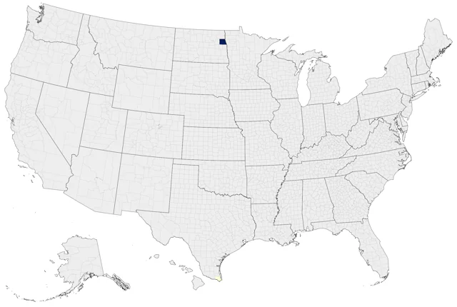 White-crested Elaenia county map