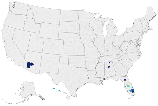 White-faced Whistling-Duck county map