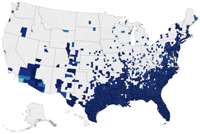 White Ibis county map