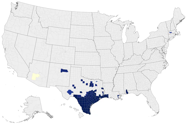 White-tailed Hawk county map