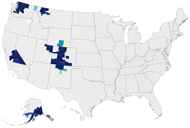 White-tailed Ptarmigan county map