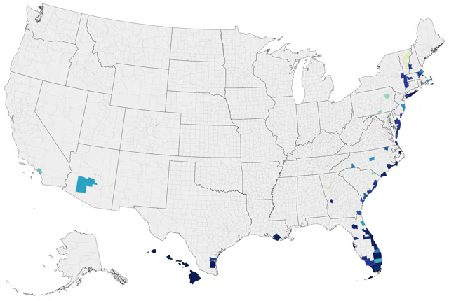White-tailed Tropicbird county map