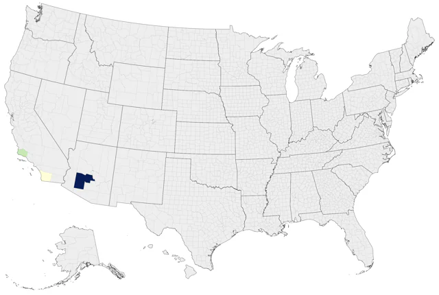 White-throated Magpie-Jay county map
