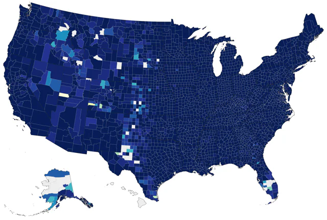 White-throated Sparrow county map