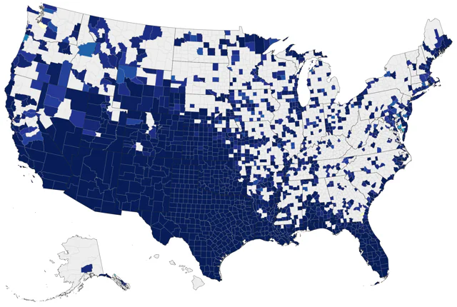 White-winged Dove county map