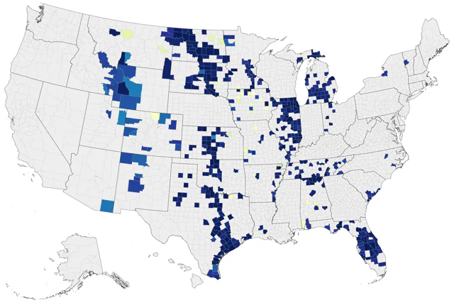 Whooping Crane county map