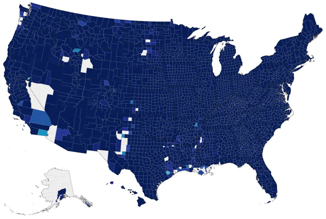 Wild Turkey county map