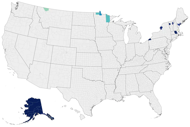 Willow Ptarmigan county map