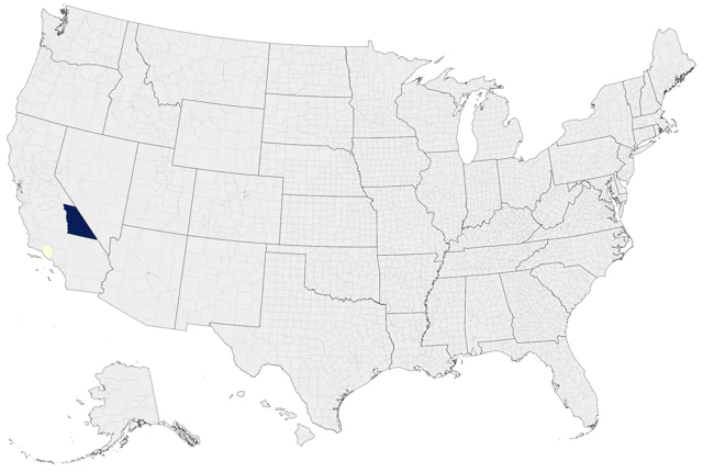 Xantus's Hummingbird county map