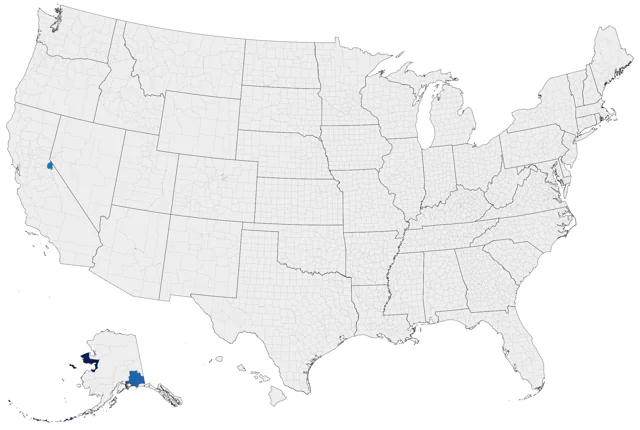 Yellow-browed Warbler county map