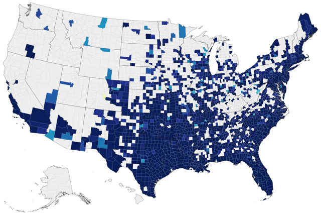 Yellow-crowned Night Heron county map