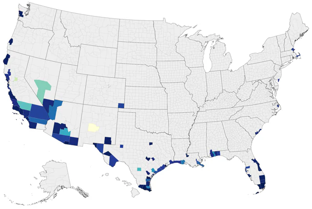 Yellow-green Vireo county map
