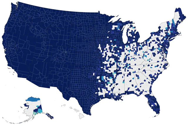 Yellow-headed Blackbird county map