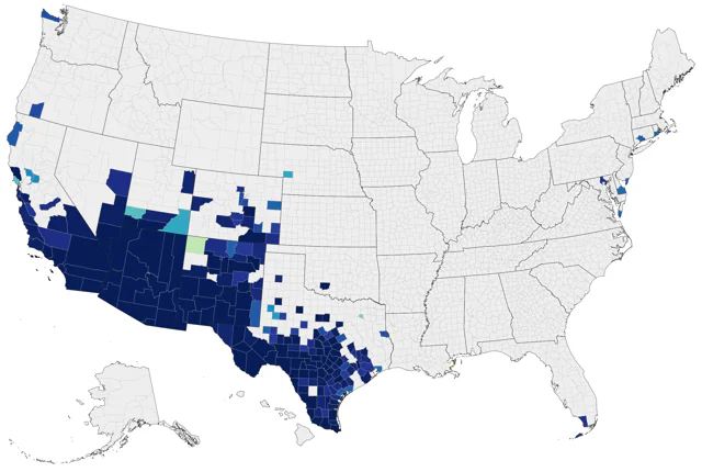 Zone-tailed Hawk county map