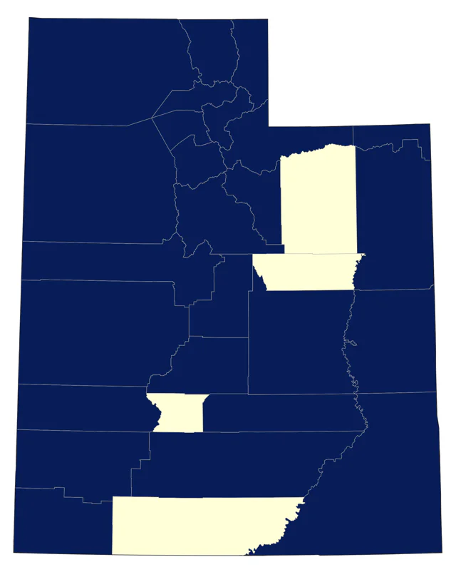 American Pipit county map