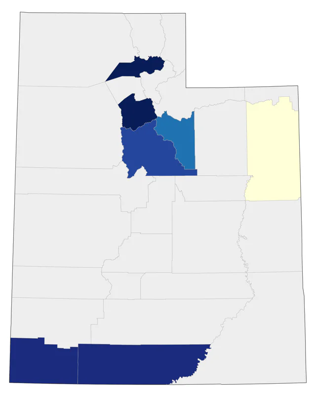 Bay-breasted Warbler county map