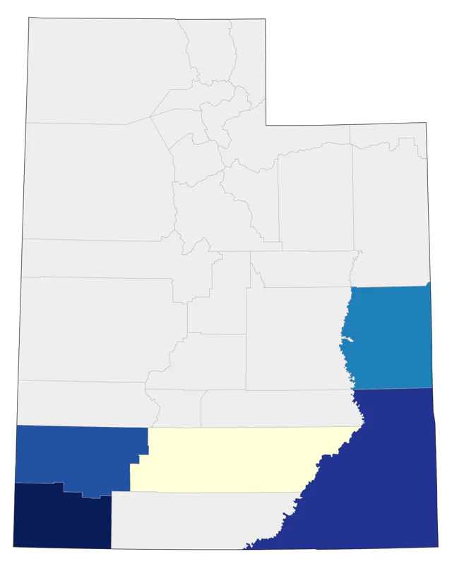 Bell's Vireo county map