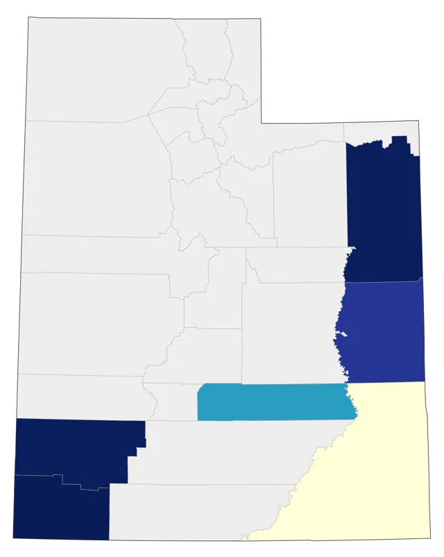 Bendire's Thrasher county map