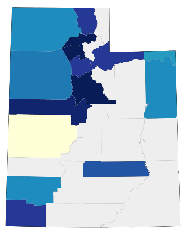 Black-and-white Warbler county map