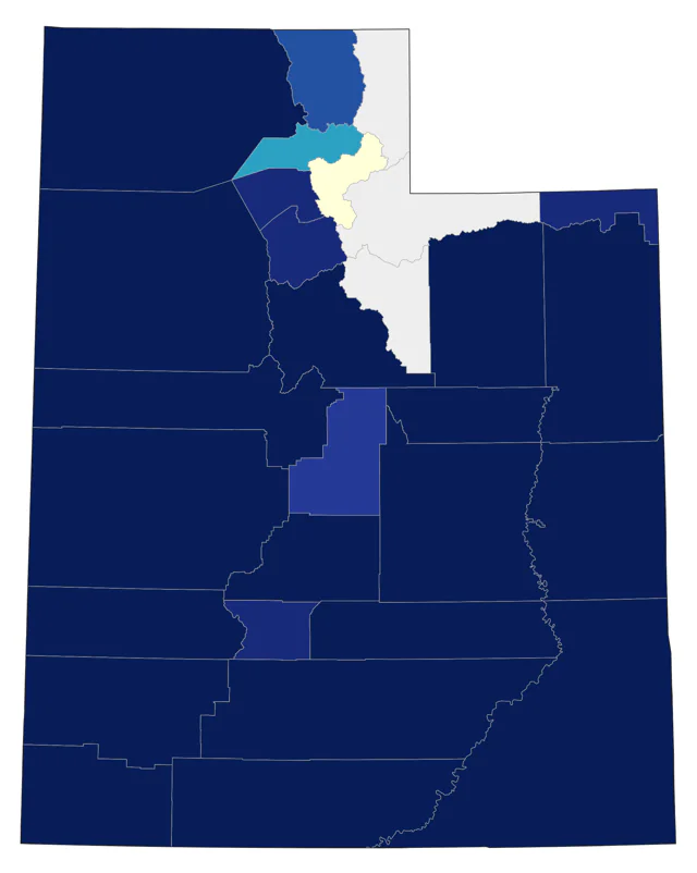 Black-throated Sparrow county map