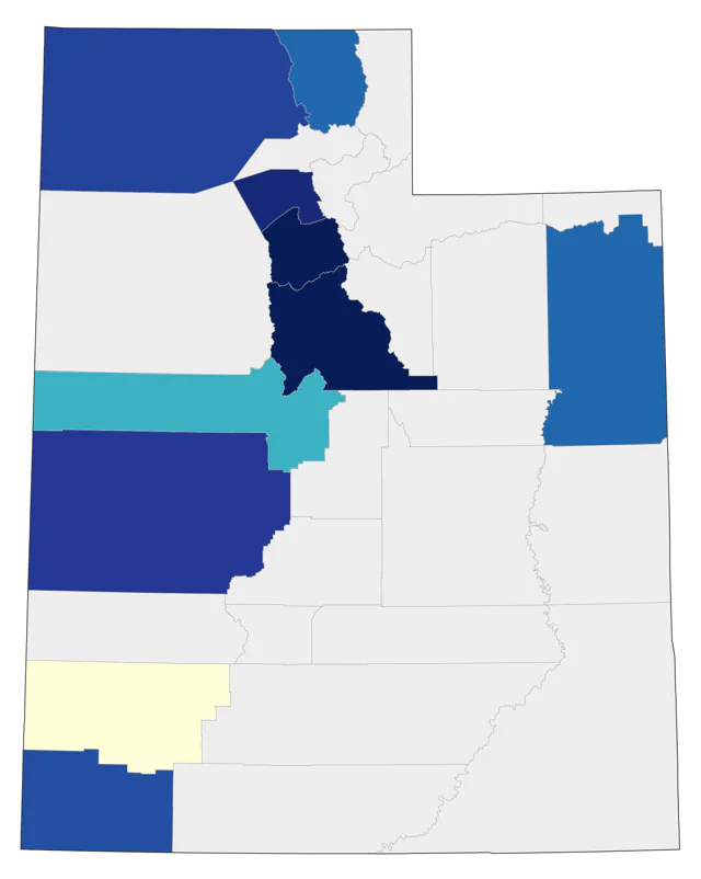 Blackpoll Warbler county map
