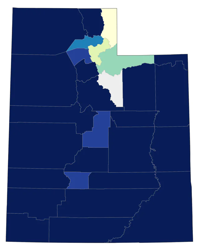 Blue Grosbeak county map