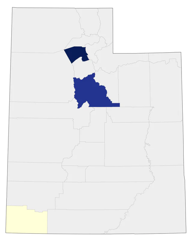 Blue-headed Vireo county map