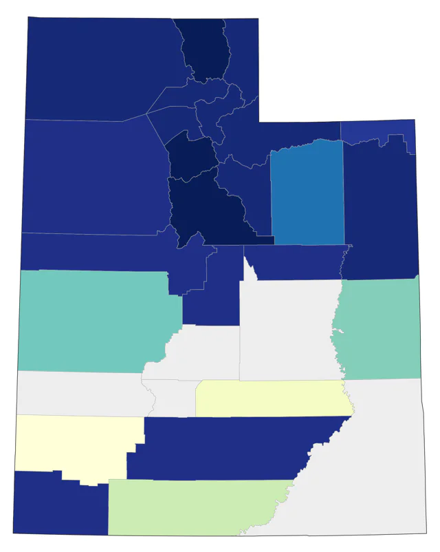 Bohemian Waxwing county map