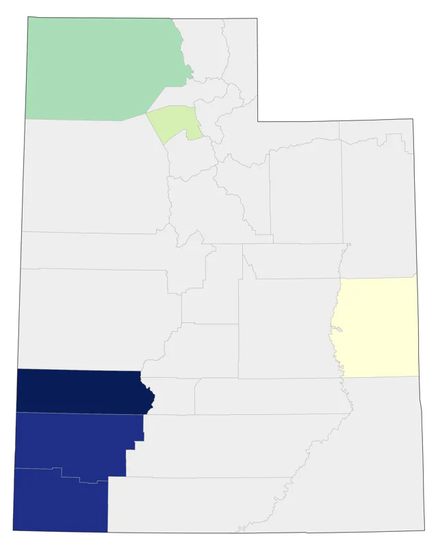 Brown Pelican county map