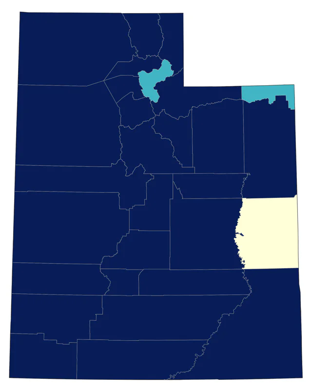 Canvasback county map