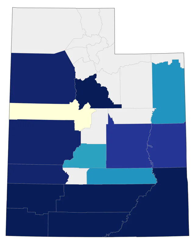 Cassin's Kingbird county map