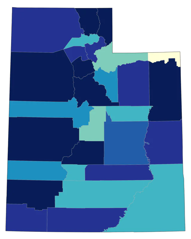 Common Grackle county map
